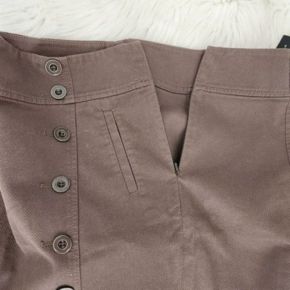 Ann Tylor Loft Brown Side Button Mini Skirt, size 4 - Picture 7 of 16